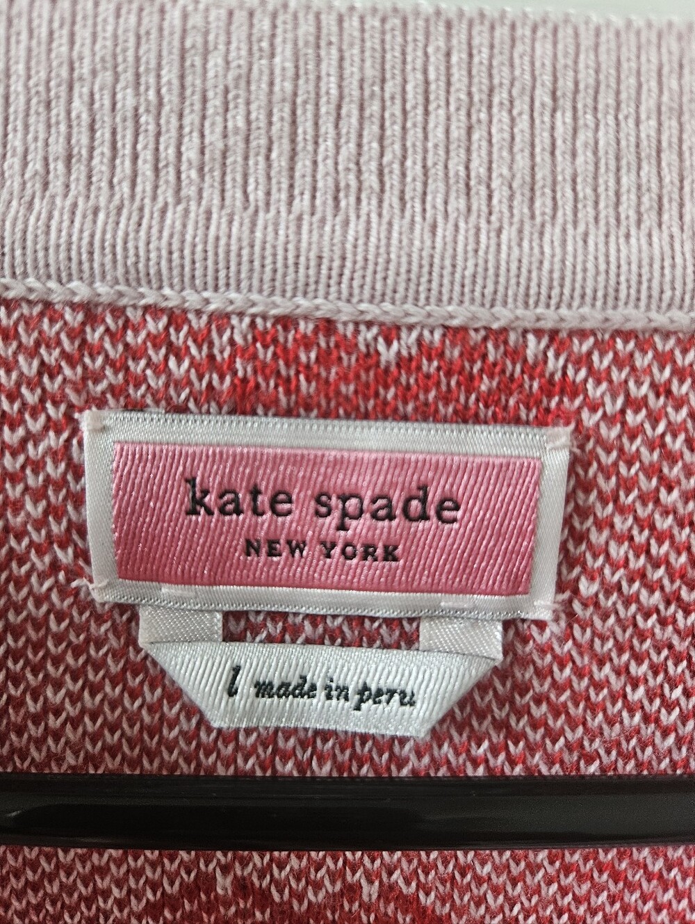 Kate Spade New York Perfect Heart Sweater in Chalk Pink & Red Size L - Picture 3 of 10